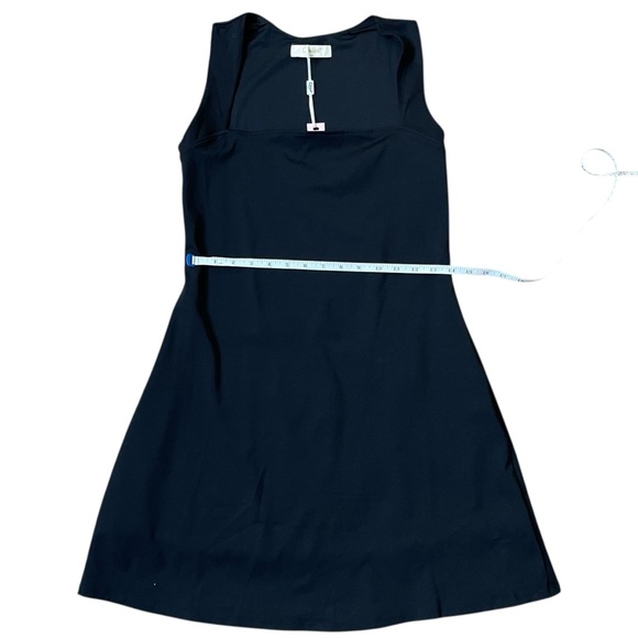 Little Black A-Line Sleeveless Square Neck Stretch Flare Mini Dress Sz. Xl - Picture 8 of 10